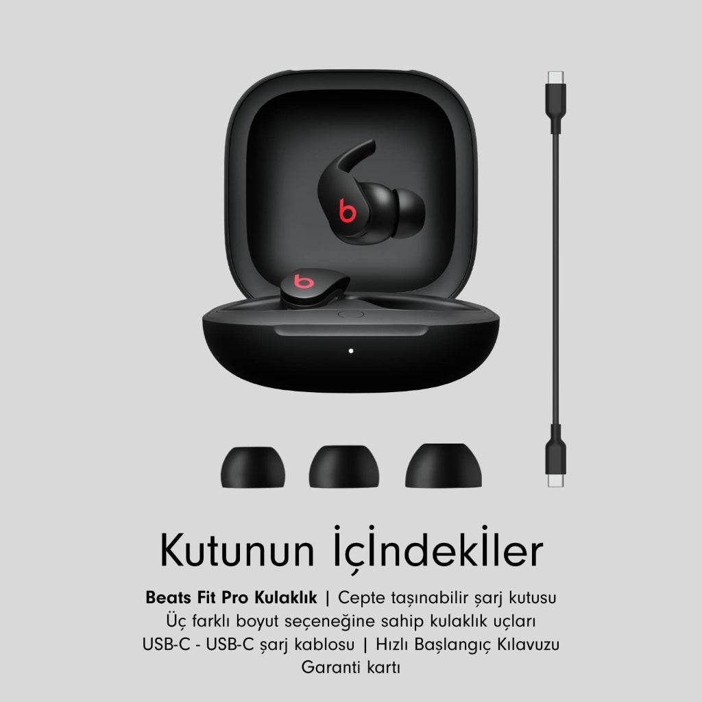 Beats Fit Pro True Wireless Noise Cancelling Earbuds - Black - Bluetooth In-Ear Sports Headphones with Wingtips and Spatial Audio - - Damaged Box