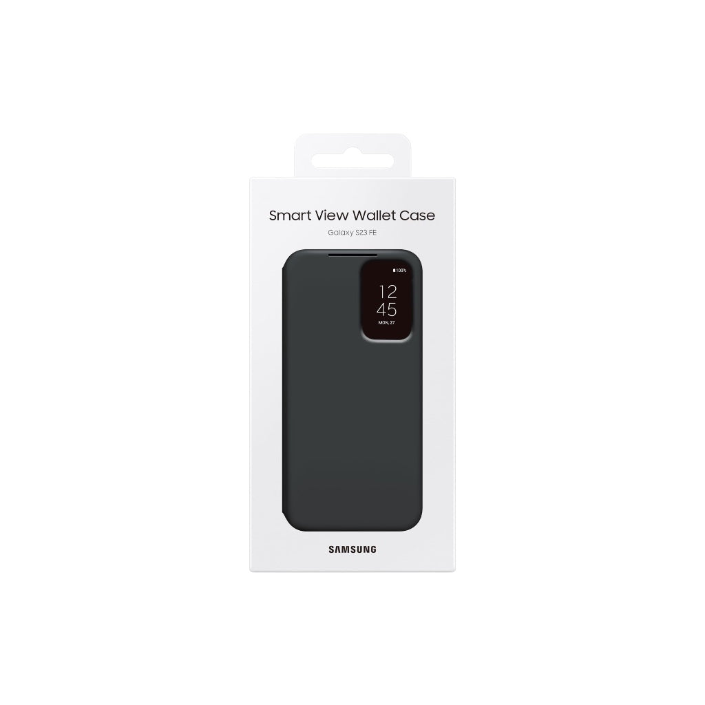 Samsung Galaxy S23 FE Smart View Wallet Case - Official Protective Flip Cover with Card Slot and Window - Black - Like New