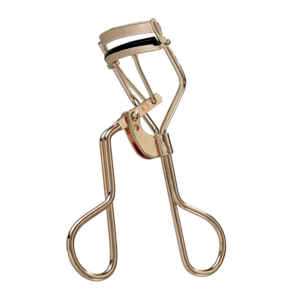Tweezerman 60^0 Eyelash Curler for Long Lasting Lifted Lashes, Thick, Rounded Hypoallergenic Silicone Pads, 3 Replacement Pads Included, Perfect for Round or Deep-Set Eyes (Pack of 1) - Damaged Box