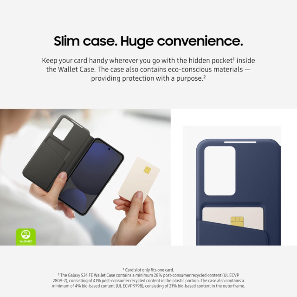 Samsung Galaxy S24 FE Smart View Wallet Case - Official Protective Flip Cover with Card Slot and Window - Like New