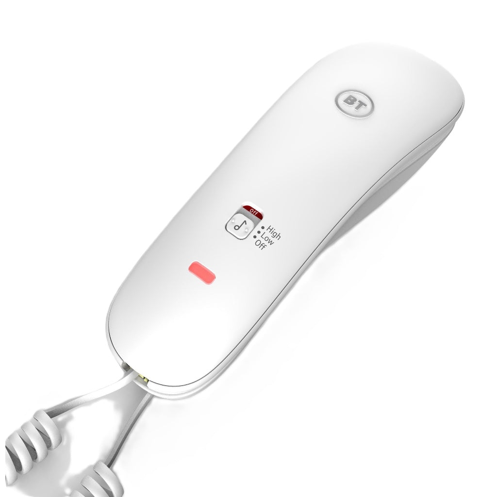 BT Duet 210 Corded Telephone - Compact Desk or Wall Mountable Landline Phone - White - Large Button Home and Office Phone - Damaged Box