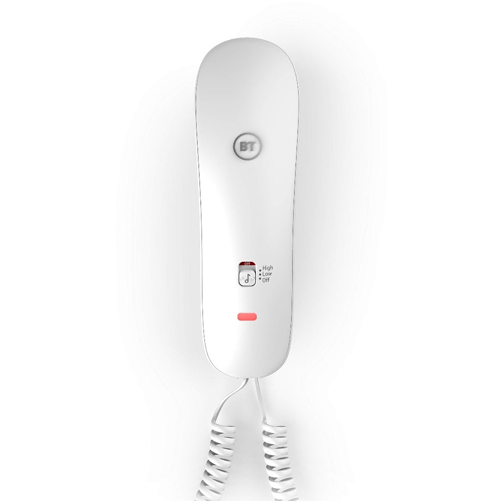 BT Duet 210 Corded Telephone - Compact Desk or Wall Mountable Landline Phone - White - Large Button Home and Office Phone - Damaged Box