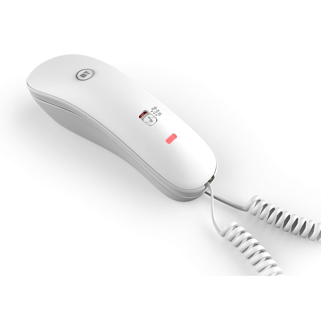 BT Duet 210 Corded Telephone - Compact Desk or Wall Mountable Landline Phone - White - Large Button Home and Office Phone - Damaged Box