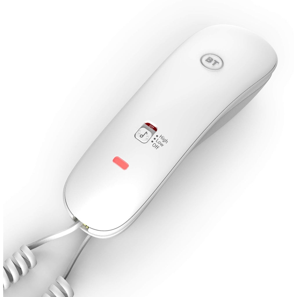 BT Duet 210 Corded Telephone - Compact Desk or Wall Mountable Landline Phone - White - Large Button Home and Office Phone - Damaged Box