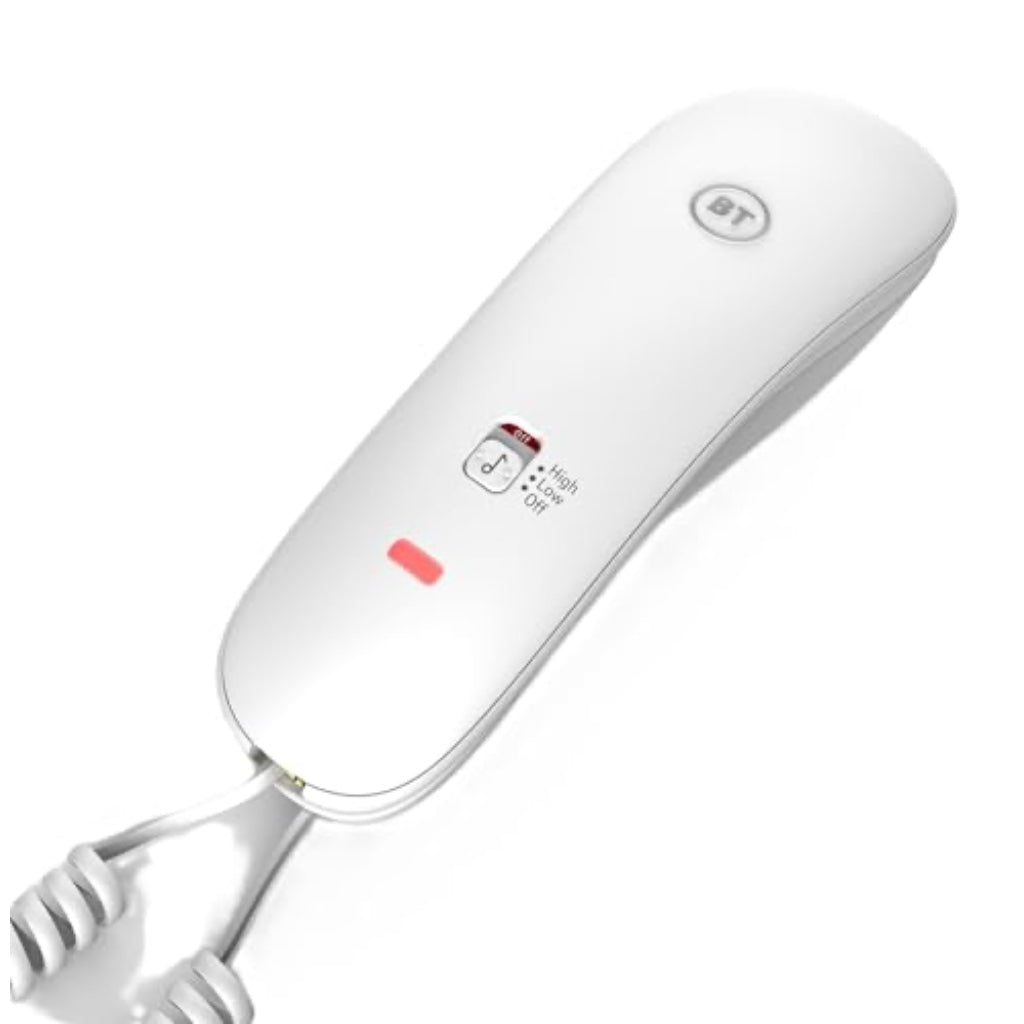 BT Duet 210 Corded Telephone - Compact Desk or Wall Mountable Landline Phone - White - Large Button Home and Office Phone - Damaged Box
