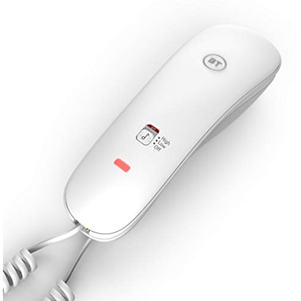 BT Duet 210 Corded Telephone - Compact Desk or Wall Mountable Landline Phone - White - Large Button Home and Office Phone - Damaged Box