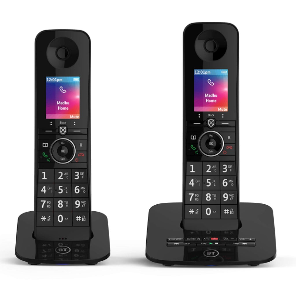 BT Premium Cordless Telephone Twin Pack 2 Handsets Digital Home Phone with Nuisance Call Blocking and Answer Machine B0787G3VRQ