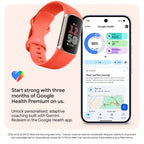 Fitbit Charge 6 Fitness Tracker with Heart Rate GPS and Health Insights Obsidian Coral Gold Smartwatch Fitness Band B0CHN37W2P - Like New