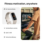 Fitbit Charge 6 Fitness Tracker with Heart Rate GPS and Porcelain Silver Aluminium Case with Chalk Sport Band B0CHN3TXPT - Damaged Box