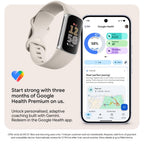 Fitbit Charge 6 Fitness Tracker with Heart Rate GPS and Porcelain Silver Aluminium Case with Chalk Sport Band B0CHN3TXPT - Damaged Box