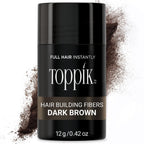 Toppik Hair Building Fibres Powder, for a Thicker-looking Hairline, Crown and Beard, Instant Thinning Concealer for Men and Women, Dark Brown, 12 g - Damaged Box