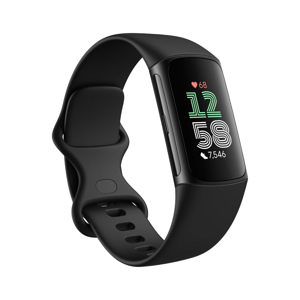 Fitbit Charge 6 Fitness Tracker with Heart Rate GPS and Obsidian Black Sport Band Activity Monitor for Running and Gym B0CHN2F11G - Like New