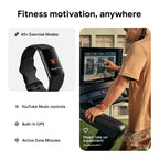 Fitbit Charge 6 Fitness Tracker with Heart Rate GPS and Obsidian Black Sport Band Activity Monitor for Running and Gym B0CHN2F11G - Like New