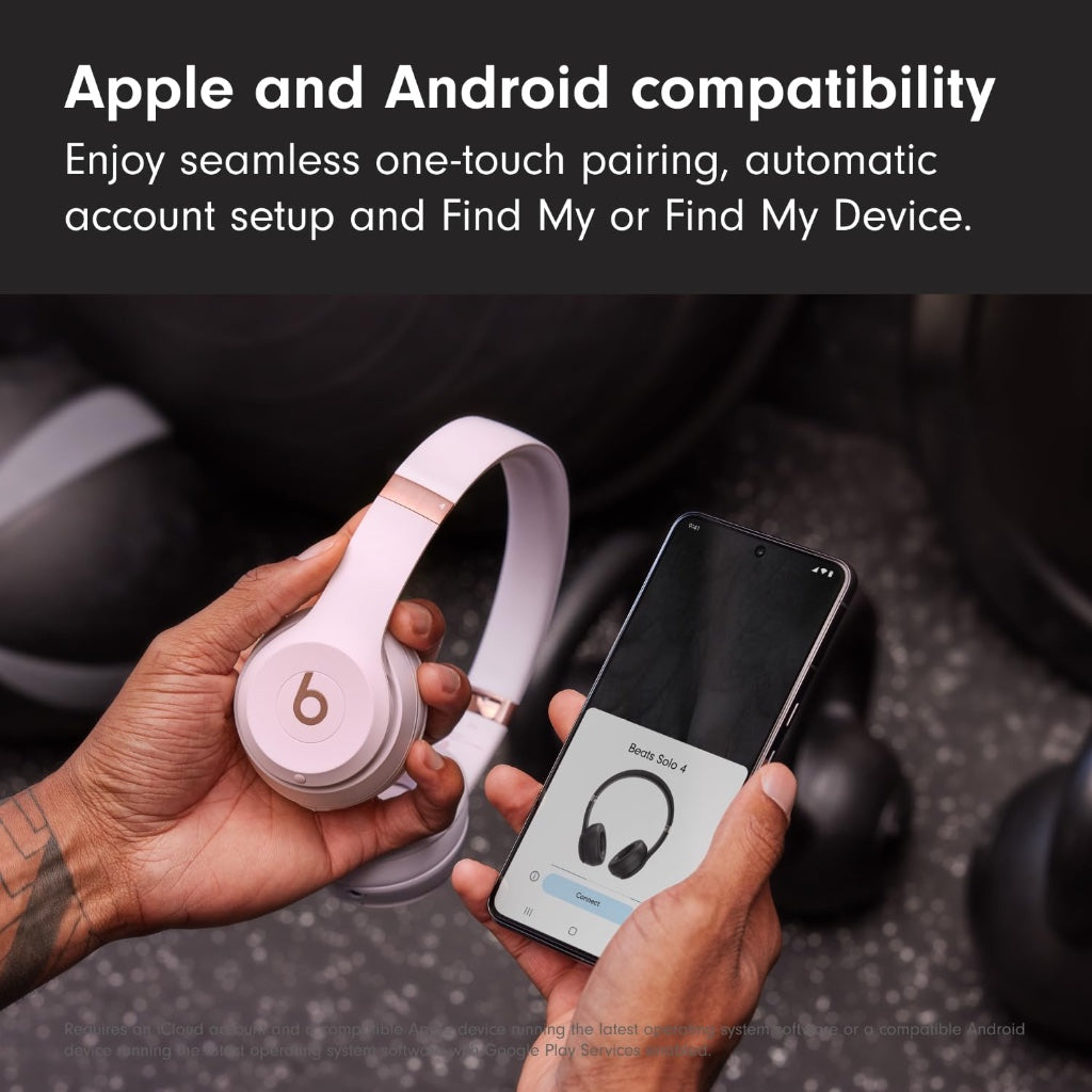 Beats Solo 4 Wireless Bluetooth On-Ear Headphones - Cloud Pink - High-Resolution Audio - Up to 50 Hours Battery Life - Apple and Android - Like New
