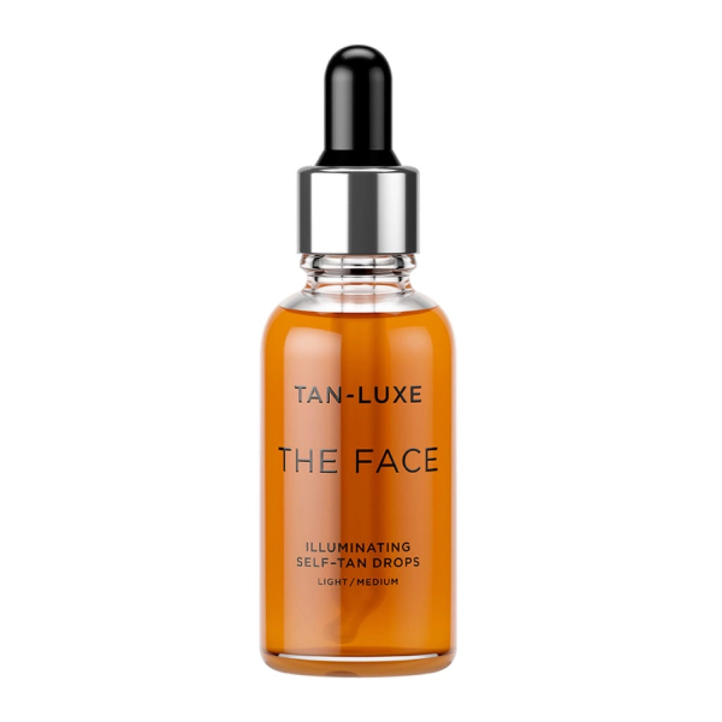 TAN-LUXE The Face - Illuminating Self-Tan Drops to Create Your Own Self Tanner, 30ml - Cruelty & Toxin Free - Light/Medium - Damaged Box