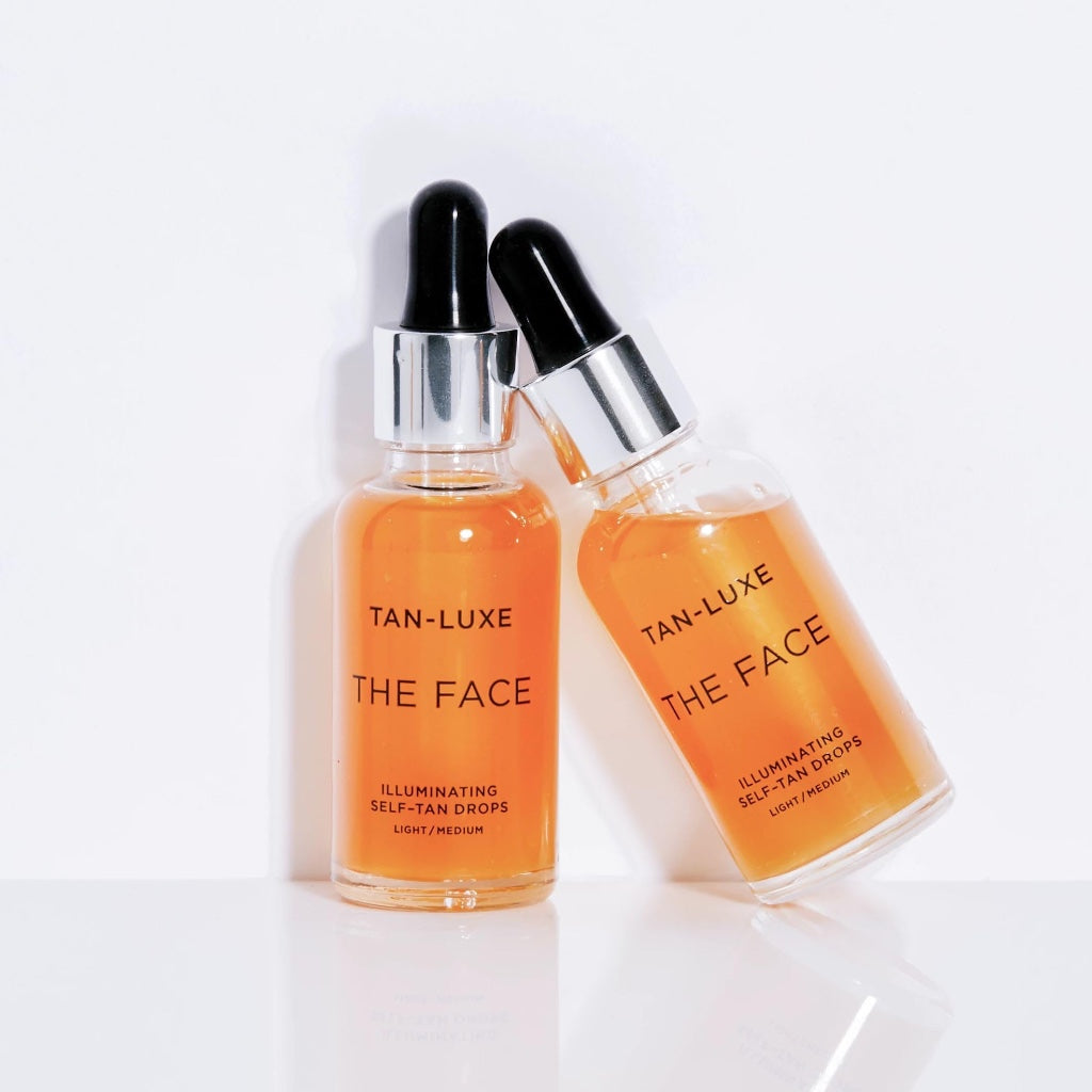 TAN-LUXE The Face - Illuminating Self-Tan Drops to Create Your Own Self Tanner, 30ml - Cruelty & Toxin Free - Light/Medium - Damaged Box