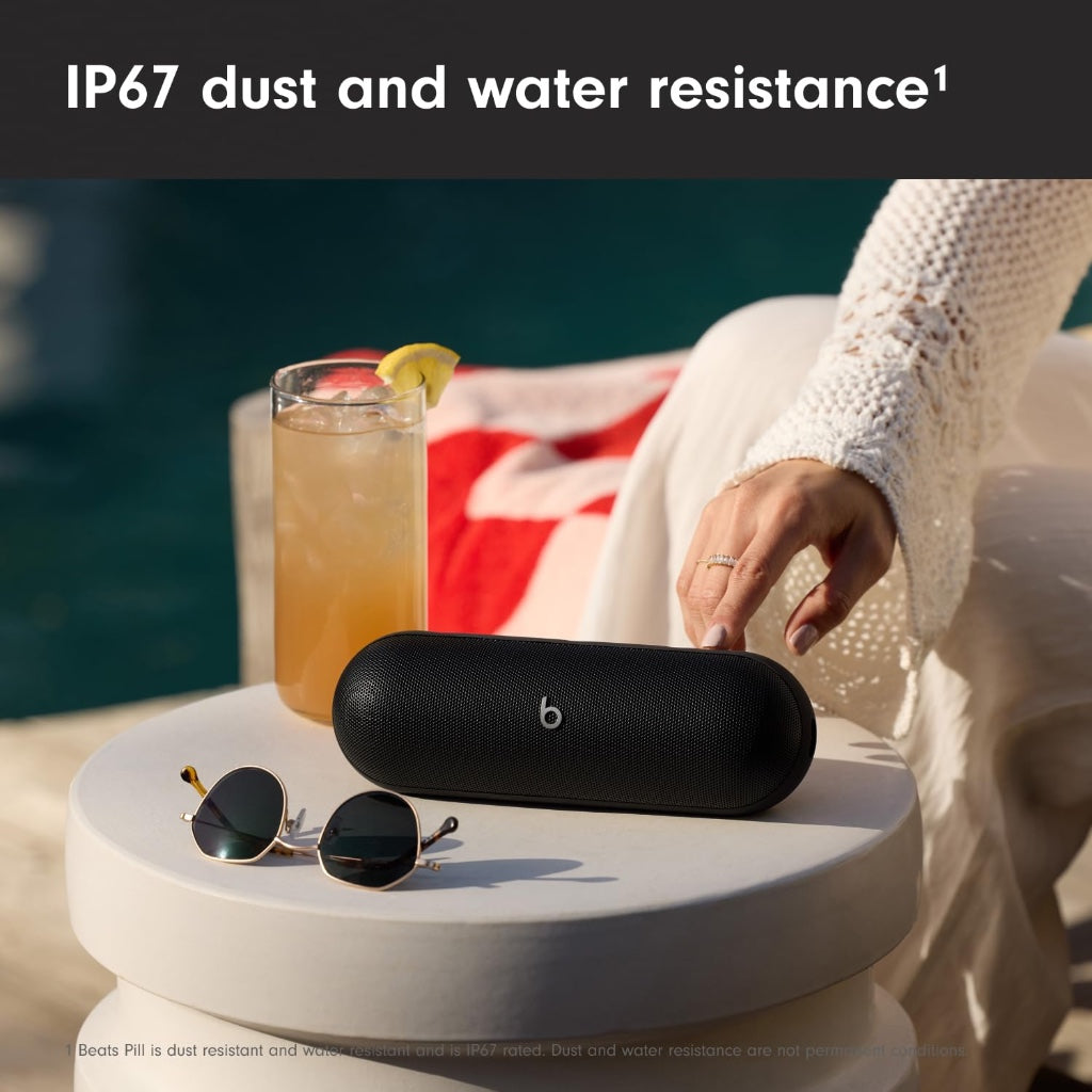 Beats Pill Portable Bluetooth Wireless Speaker Matte Black Water Resistant IP67 Loudspeaker with USB-C Charging and 24 Hour Battery Life - Like New