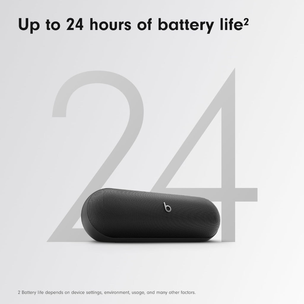 Beats Pill Portable Bluetooth Wireless Speaker Matte Black Water Resistant IP67 Loudspeaker with USB-C Charging and 24 Hour Battery Life - Like New