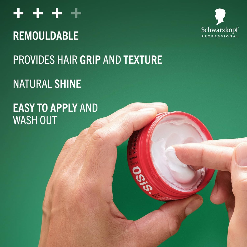 Schwarzkopf Professional OSiS Flexwax Hair Styling Wax Remouldable Cream Wax Hair Grip Texturizing Natural Shine Strong Hold 85 ml