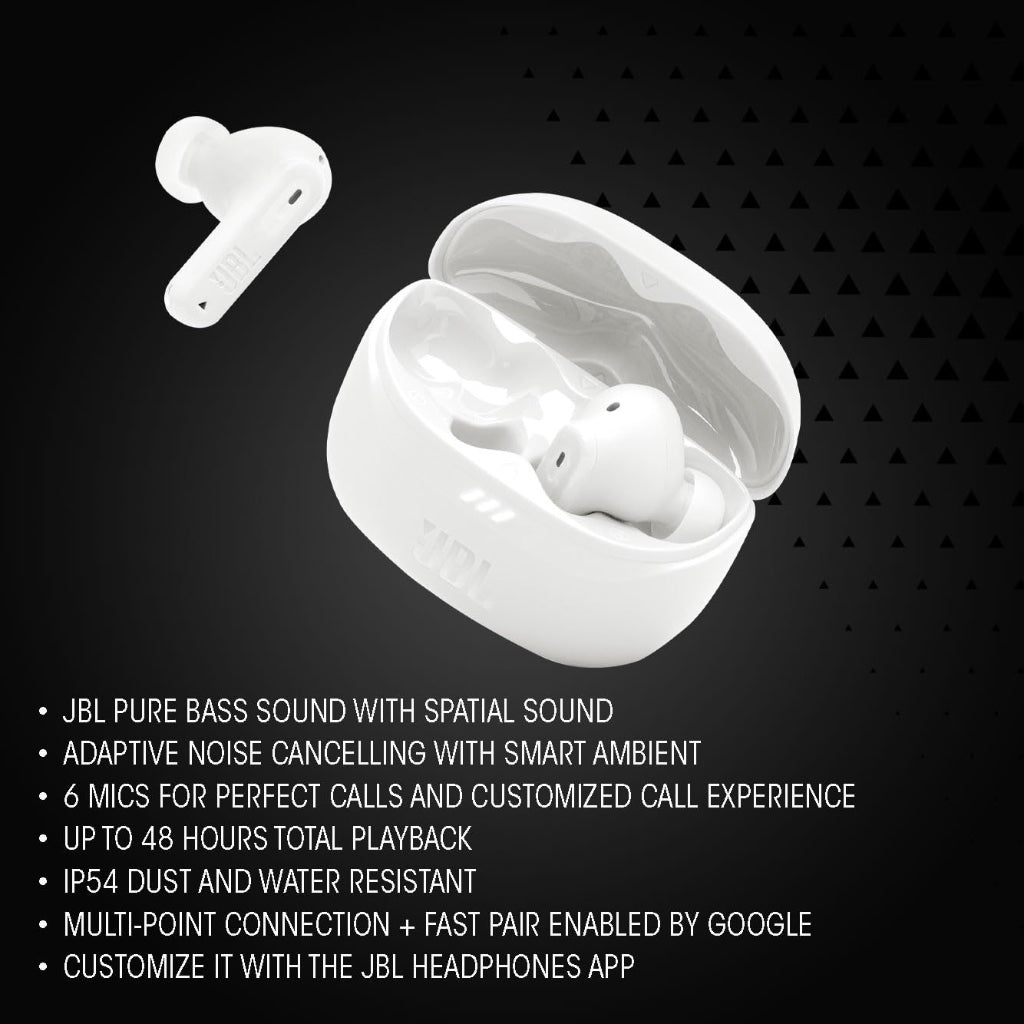 JBL Tune Beam 2 True Wireless Noise Cancelling Earbuds - Black Bluetooth In-Ear Headphones with Mic and Water Resistance