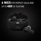 JBL Tune Beam 2 True Wireless Noise Cancelling Earbuds - Black Bluetooth In-Ear Headphones with Mic and Water Resistance