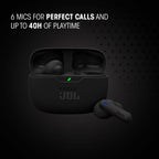 JBL Wave Beam 2 True Wireless Earbuds Bluetooth Headphones with Charging Case - Black - In-Ear Sport and Leisure Earphones