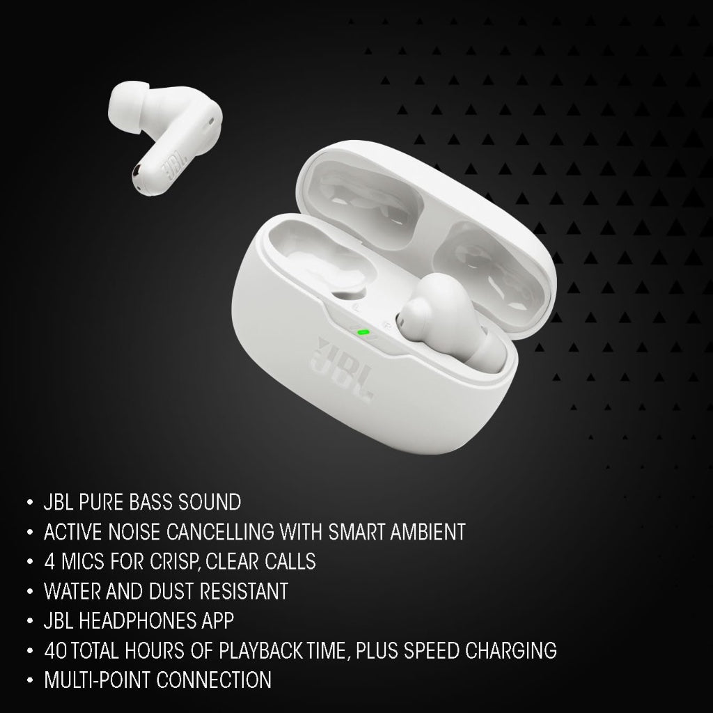 JBL Wave Beam 2 True Wireless Earbuds Bluetooth Headphones with Charging Case - Black - In-Ear Sport and Leisure Earphones