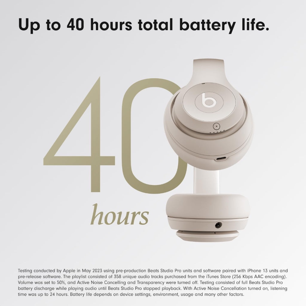 Beats Studio Pro Wireless Bluetooth Noise Cancelling Headphones - Sandstone - Over-Ear Spatial Audio Headset for iPhone and Android - Like New
