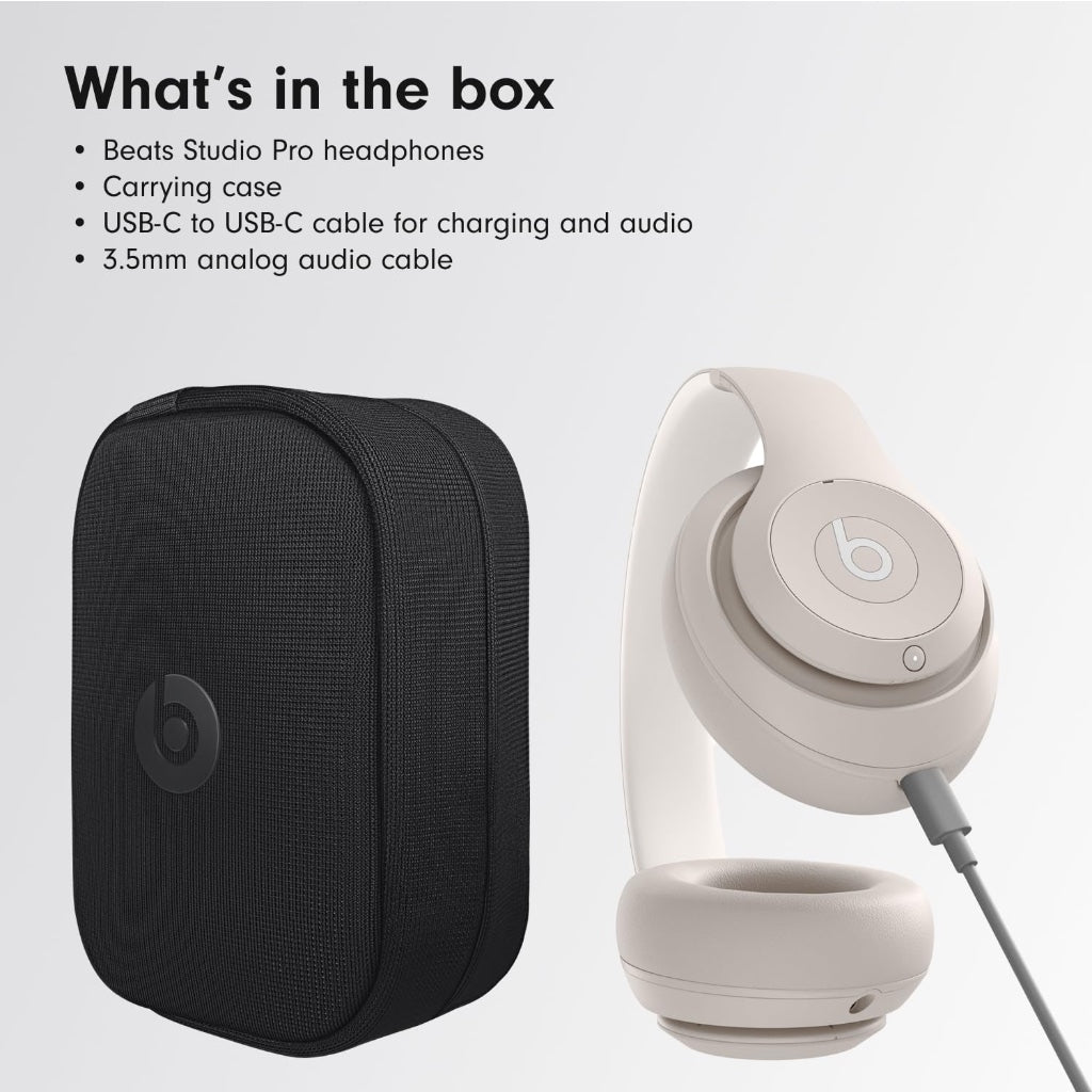 Beats Studio Pro Wireless Bluetooth Noise Cancelling Headphones - Sandstone - Over-Ear Spatial Audio Headset for iPhone and Android - Like New