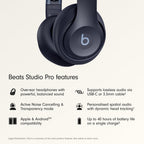 Beats Studio Pro Wireless Bluetooth Noise Cancelling Over-Ear Headphones - Navy Blue - Spatial Audio and USB-C Lossless Audio - Like New