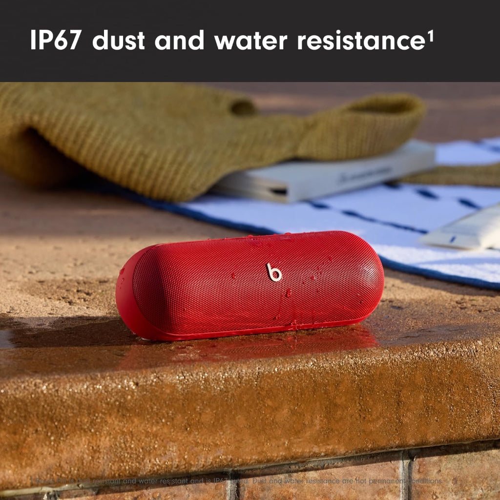 Beats Pill Portable Wireless Bluetooth Speaker - Red - Compact Rechargeable Audio System with Built-in Microphone and USB-C Charging - Like New