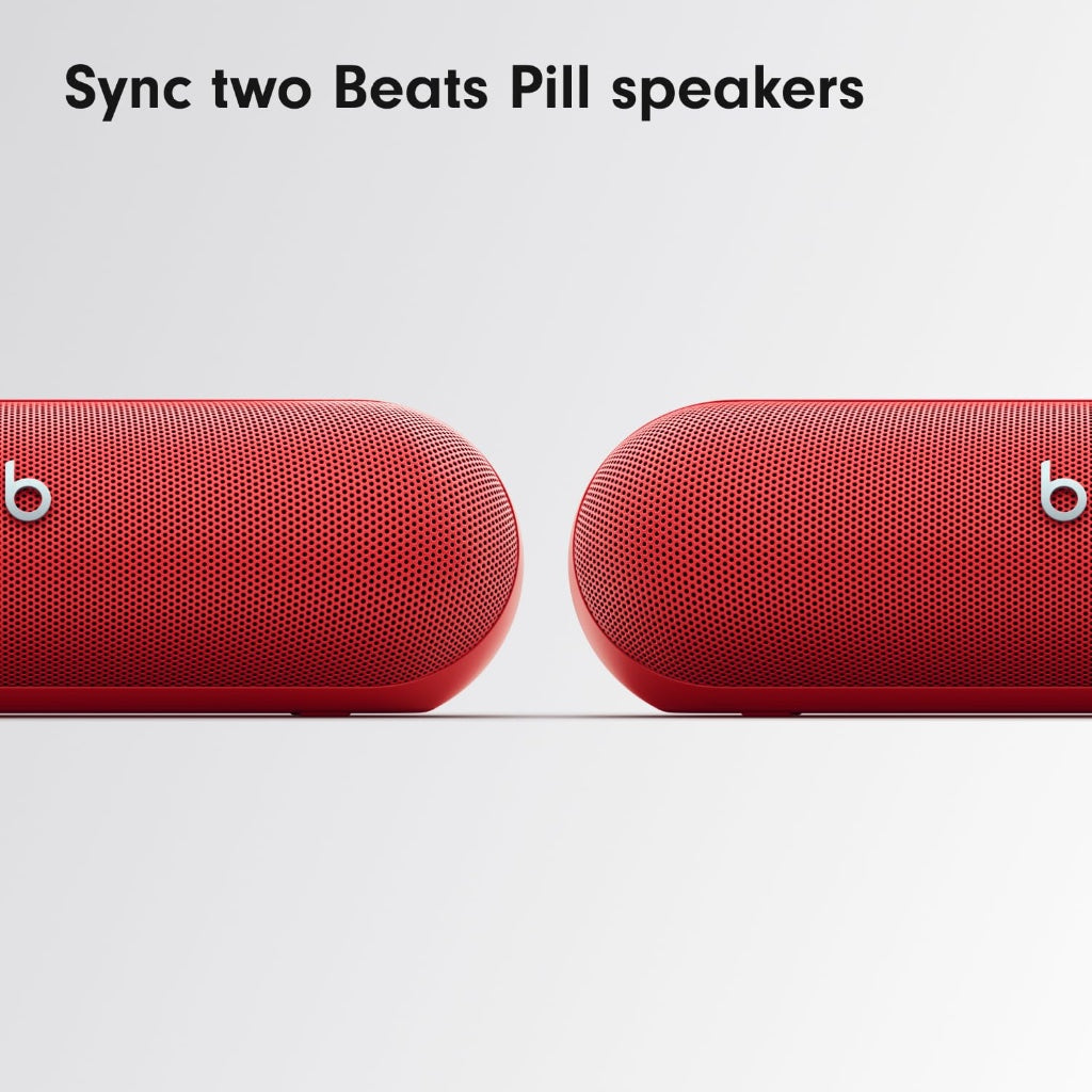 Beats Pill Portable Wireless Bluetooth Speaker - Red - Compact Rechargeable Audio System with Built-in Microphone and USB-C Charging - Like New