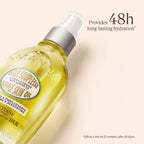 L'OCCITANE Almond Supple Skin Oil 100ml, 50% Pure Almond Oil for Deep Hydration & Glow, Vegan, Fast-Absorbing Body Oil, Luxury Clean Beauty Skincare for Soft, Supple Skin