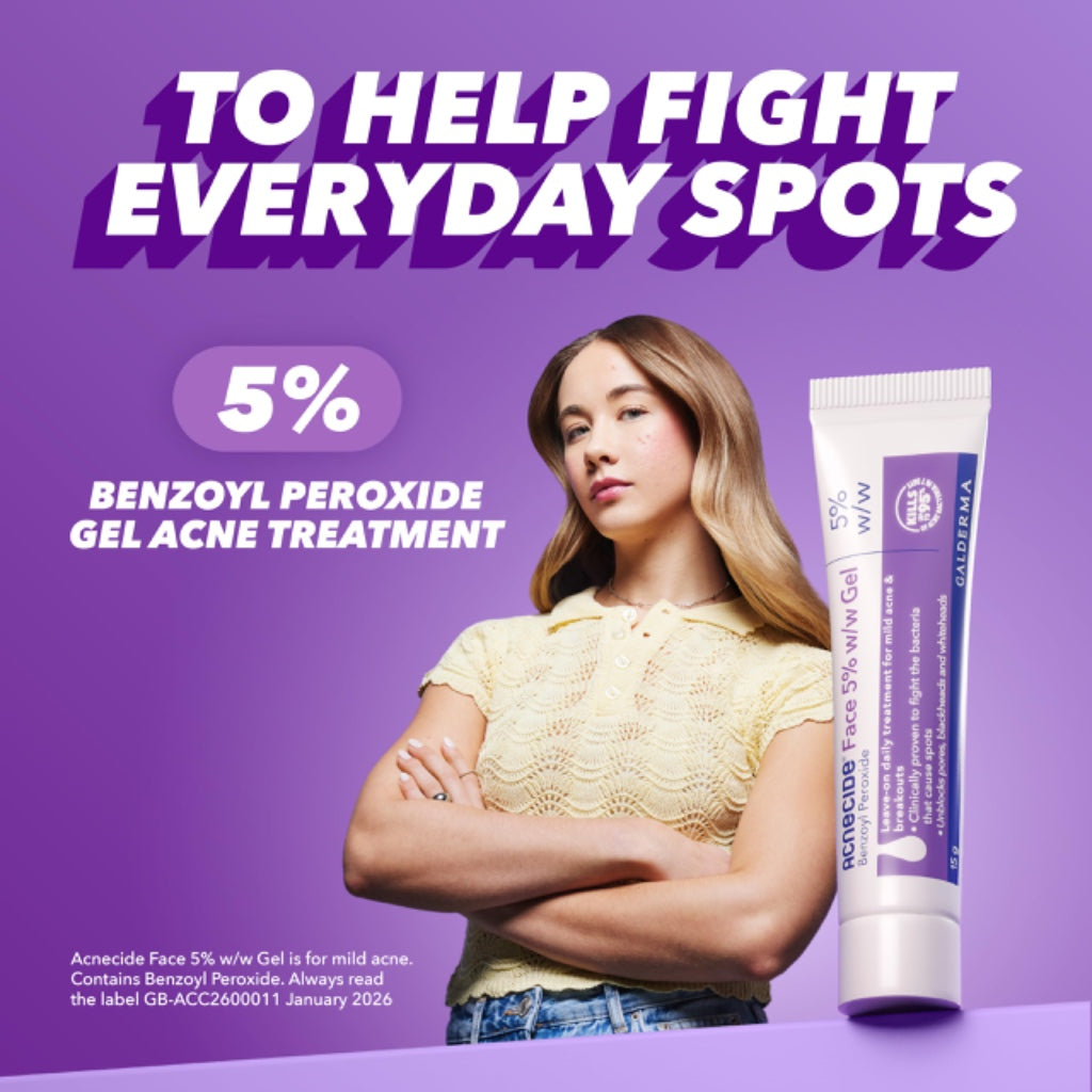 Acnecide Face Gel 5% Benzoyl Peroxide 15g Targeted Acne Treatment for Spots and Breakouts Tube - Damaged Box