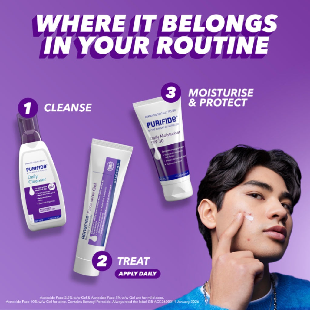 Acnecide Face Gel 5% Benzoyl Peroxide 15g Targeted Acne Treatment for Spots and Breakouts Tube - Damaged Box
