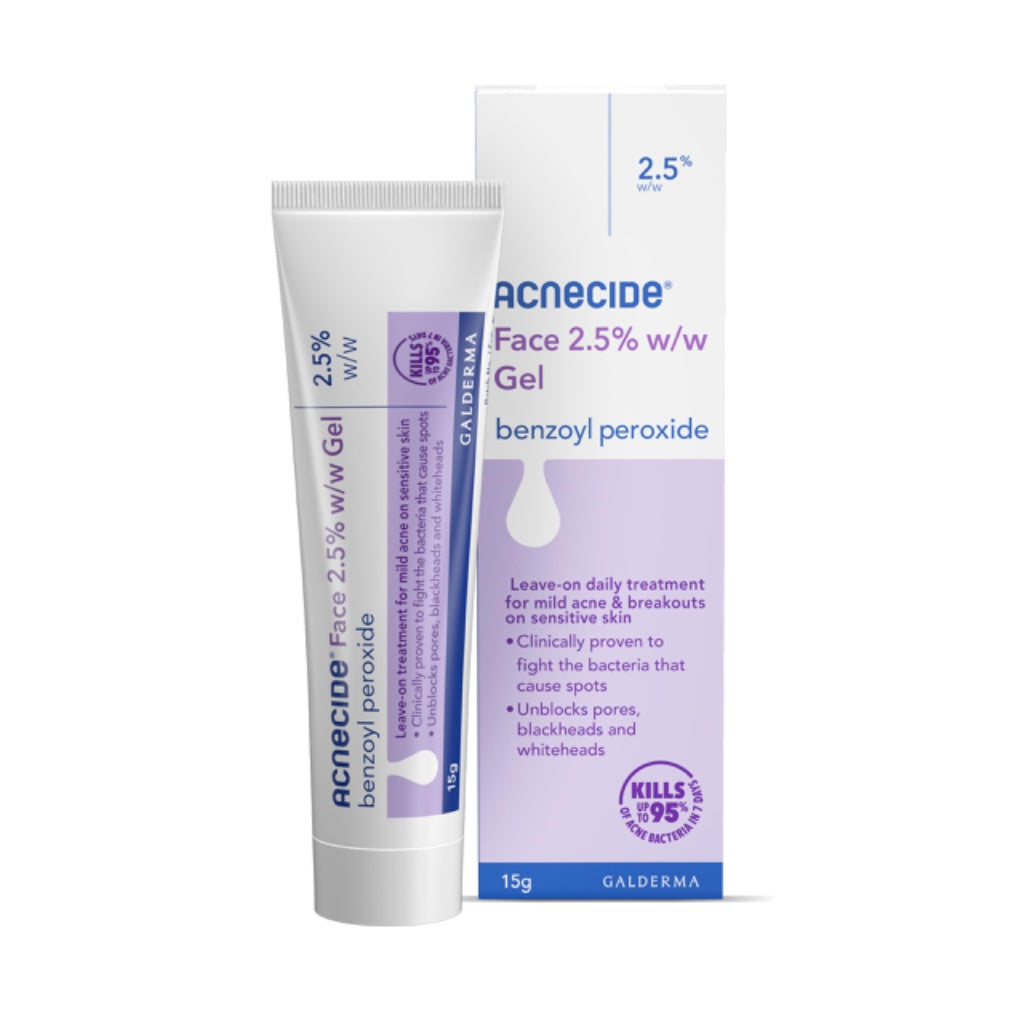 Acnecide Face Gel 5% Benzoyl Peroxide 15g Targeted Acne Treatment for Spots and Breakouts Tube - Damaged Box