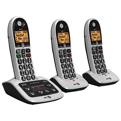 BT 4600 Cordless Home Phone Trio Pack - Three Handsets with Nuisance Call Blocking and Digital Answer Machine - Silver and Black - Damaged Box