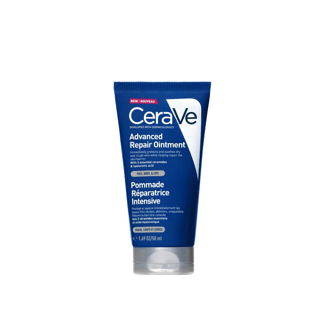 CeraVe Advanced Repair Ointment 50ml - Multi-Purpose Moisturiser for Dry Chapped Skin Face Body and Lips with Ceramides and Hyaluronic Acid