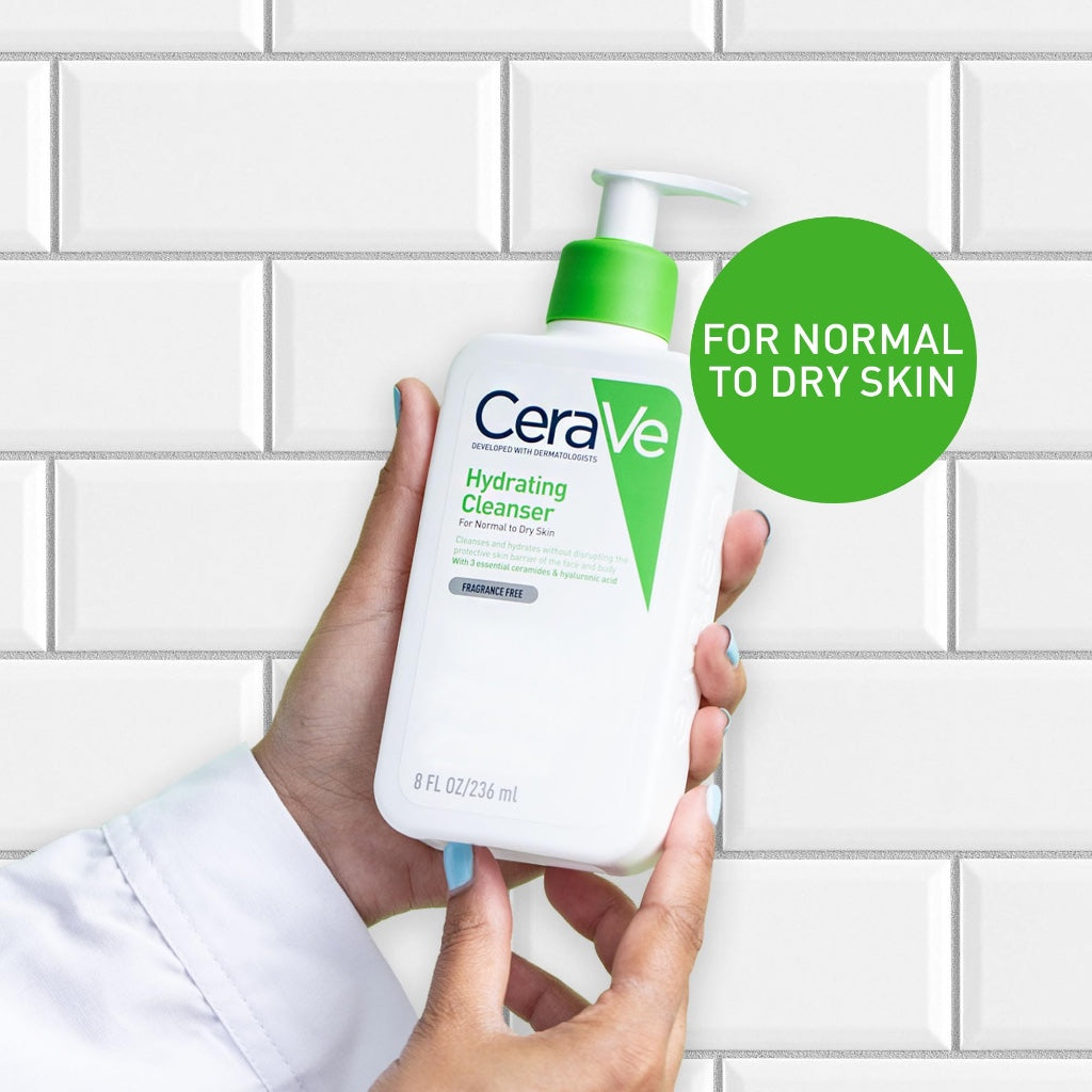 CeraVe Hydrating Cleanser 88ml Travel Size Face Wash with Hyaluronic Acid and Ceramides for Normal to Dry Skin Body Cleanser