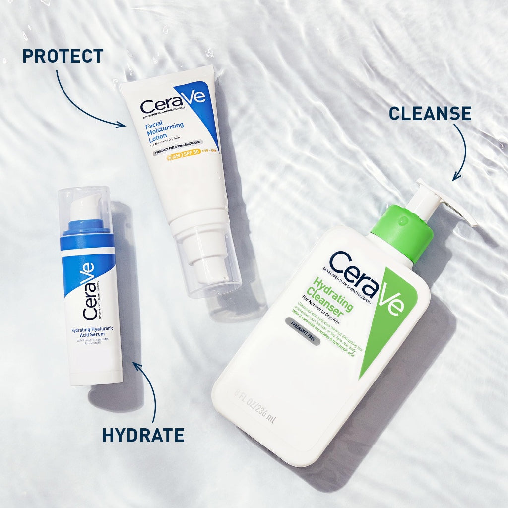 CeraVe Hydrating Cleanser 473ml Face Wash for Normal to Dry Skin with Hyaluronic Acid and Ceramides Sensitive Skin Cleansing Gel