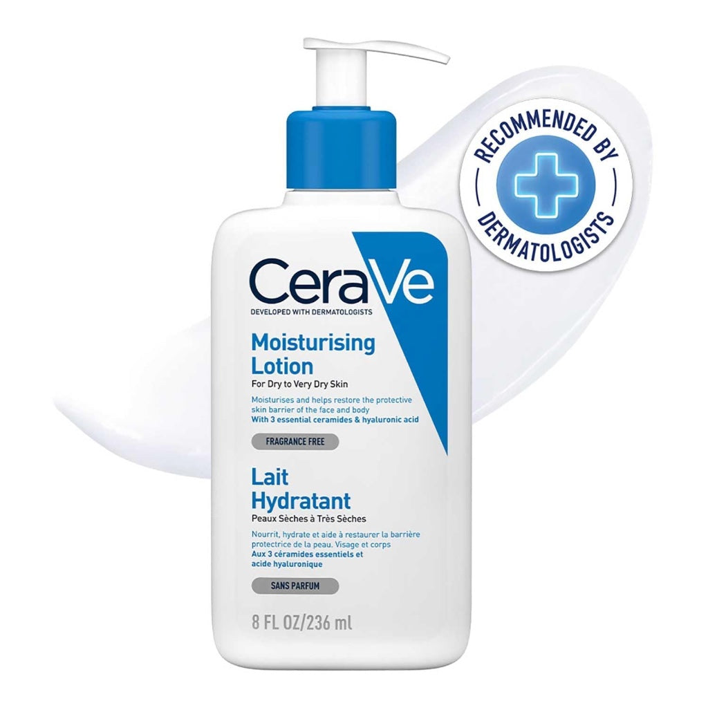CeraVe Moisturising Lotion 236ml - Daily Face and Body Moisturiser for Dry to Very Dry Skin with 3 Essential Ceramides and Hyaluronic Acid