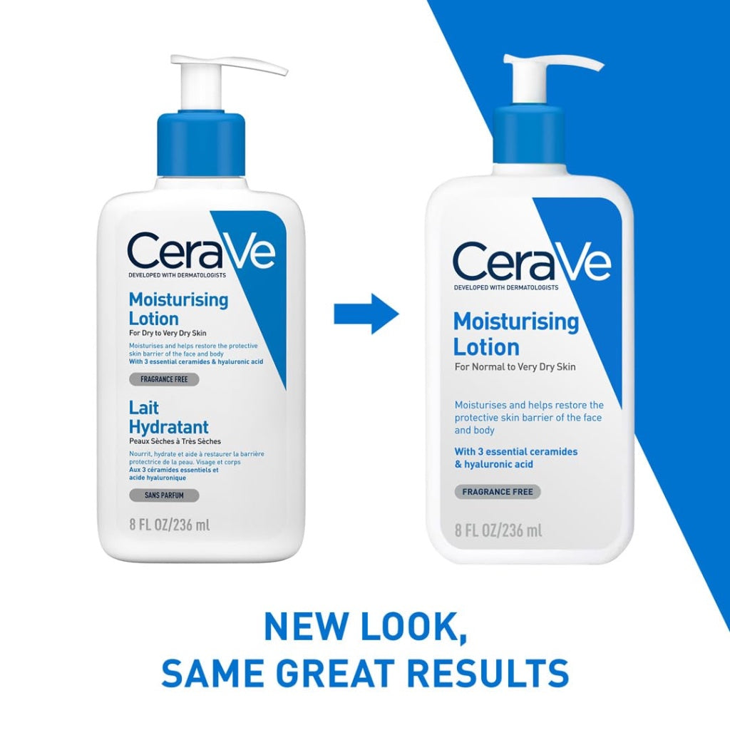 CeraVe Moisturising Lotion 236ml - Daily Face and Body Moisturiser for Dry to Very Dry Skin with 3 Essential Ceramides and Hyaluronic Acid