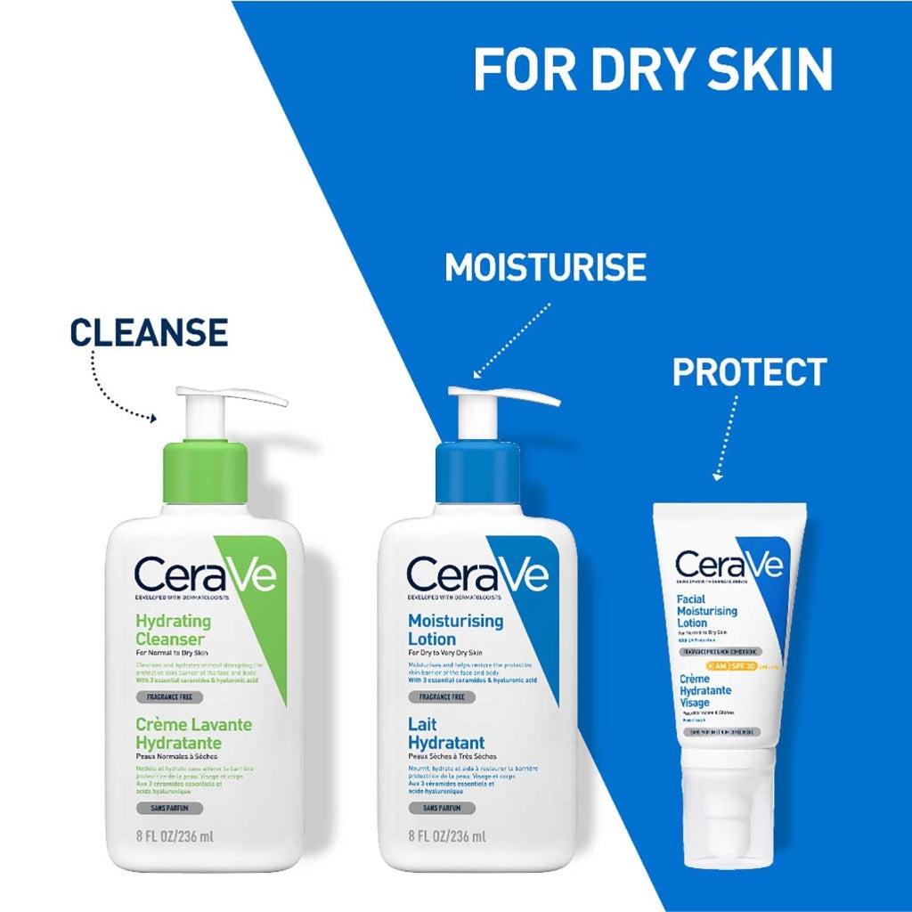 CeraVe Moisturising Lotion 236ml - Daily Face and Body Moisturiser for Dry to Very Dry Skin with 3 Essential Ceramides and Hyaluronic Acid