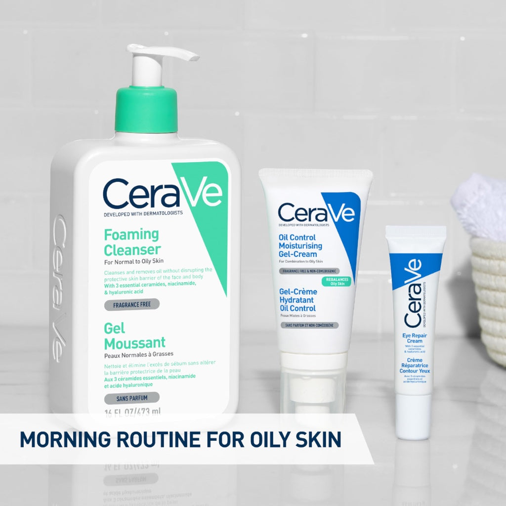 CeraVe Oil Control Moisturising Gel Cream 52ml - Oil Absorbing Face Moisturiser for Oily and Combination Skin with Ceramides and Hyaluronic