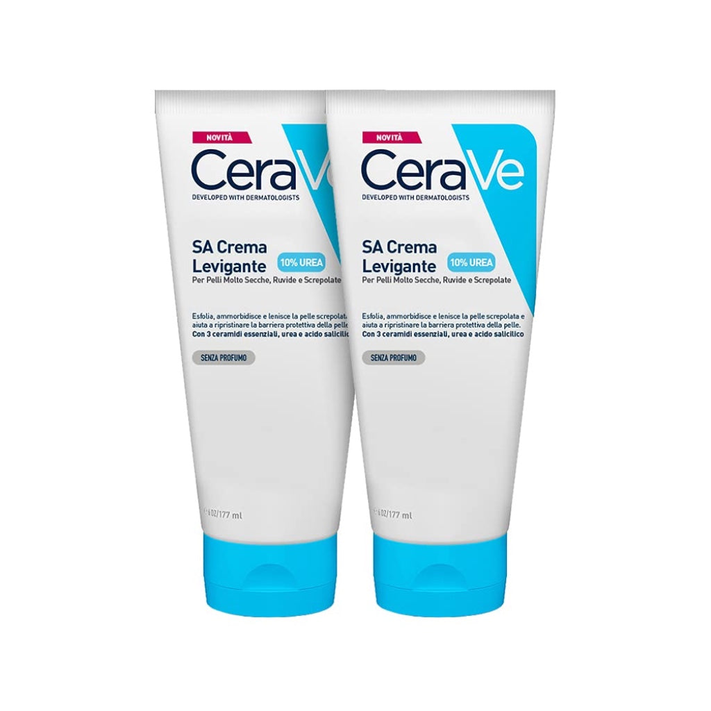 CeraVe SA Smoothing Cream 340g Pot - Salicylic Acid and 10% Urea Exfoliating Body Moisturiser for Dry Rough Bumpy Skin