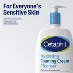 Cetaphil Hydrating Foaming Cream Cleanser 473ml Face Wash and Makeup Remover with Niacinamide for Dry and Sensitive Skin Vegan Friendly