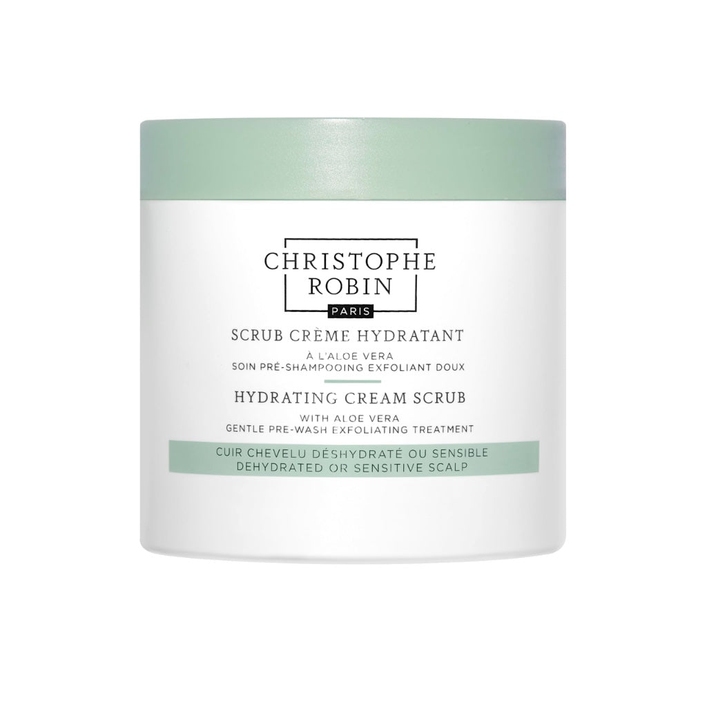Christophe Robin Hydrating Cream Scrub 250ml - Exfoliating Scalp Treatment for Dry Sensitive Scalp - Moisturising Hair Cleanser Scrub