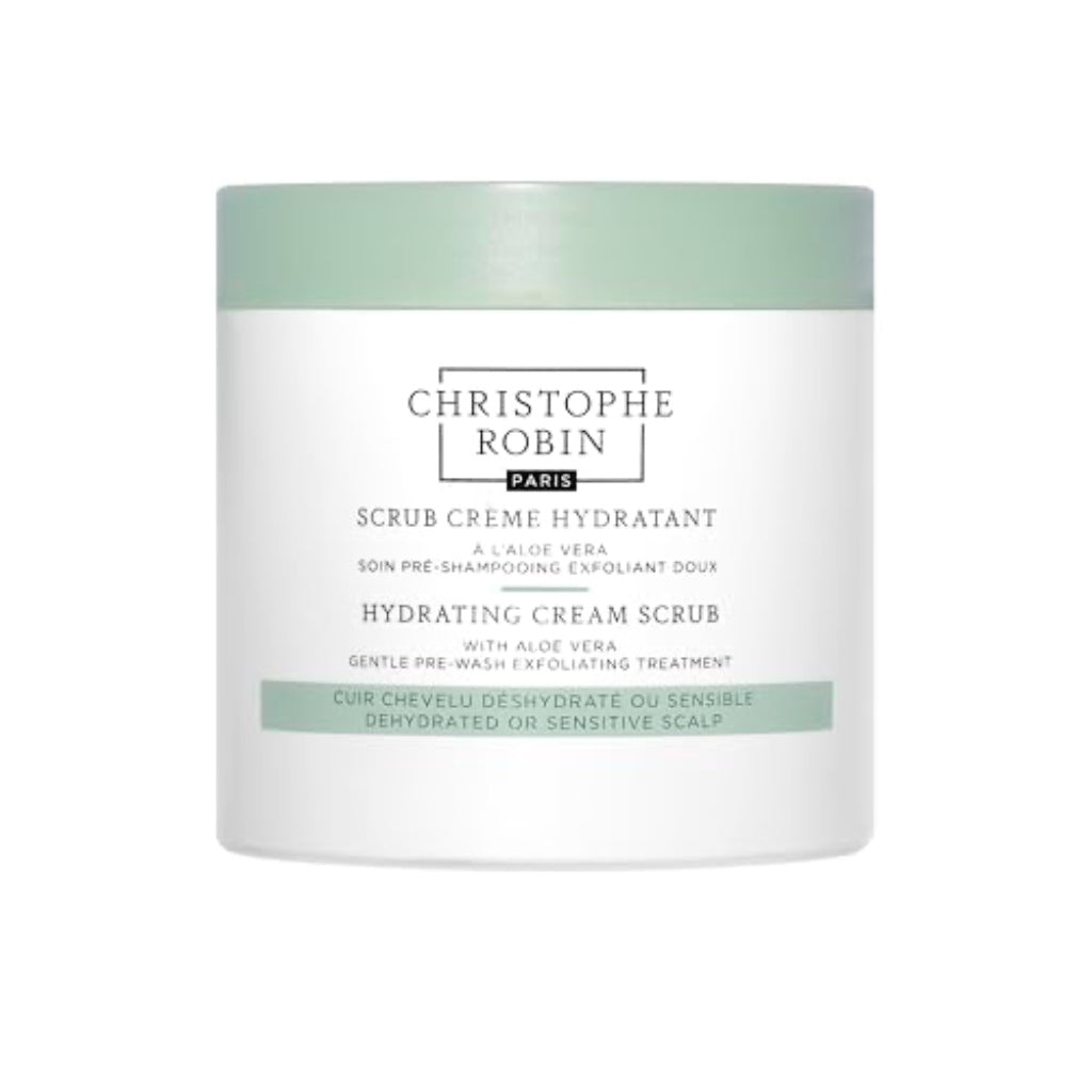 Christophe Robin Hydrating Cream Scrub 250ml - Exfoliating Scalp Treatment for Dry Sensitive Scalp - Moisturising Hair Cleanser Scrub