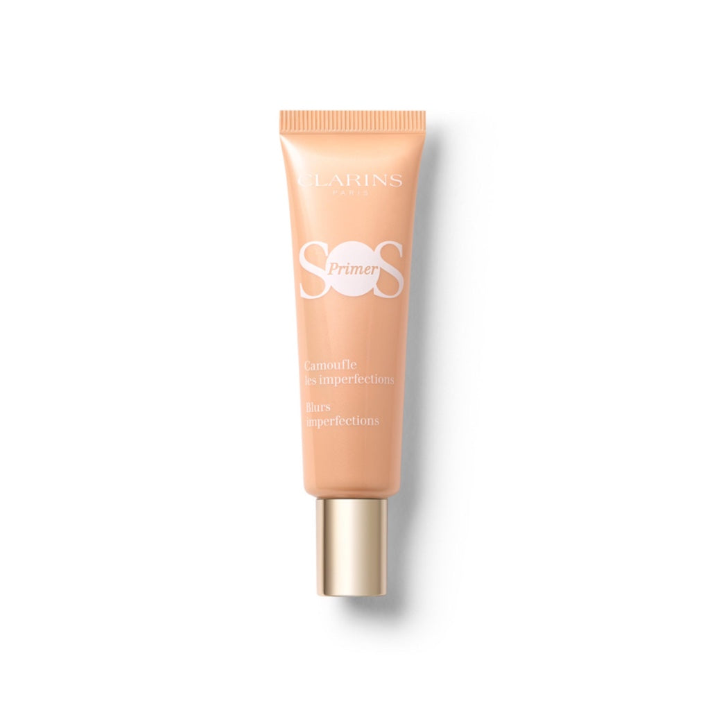 Clarins SOS Primer Peach 30ml - Colour Correcting Face Primer for Dark Circles and Imperfections - Oil Free Makeup Base - Damaged Box