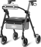Vocic Z11 Rollator Walker with Seat and Backrest Foldable All Terrain Mobility Aid for Seniors Lightweight Adjustable Height 172kg Capacity